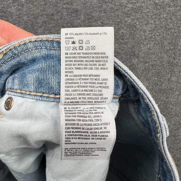 American Eagle Skirt Womens 0 Hi-Rise A Line Denim Jean Button Front Coastal Min - Picture 7 of 10